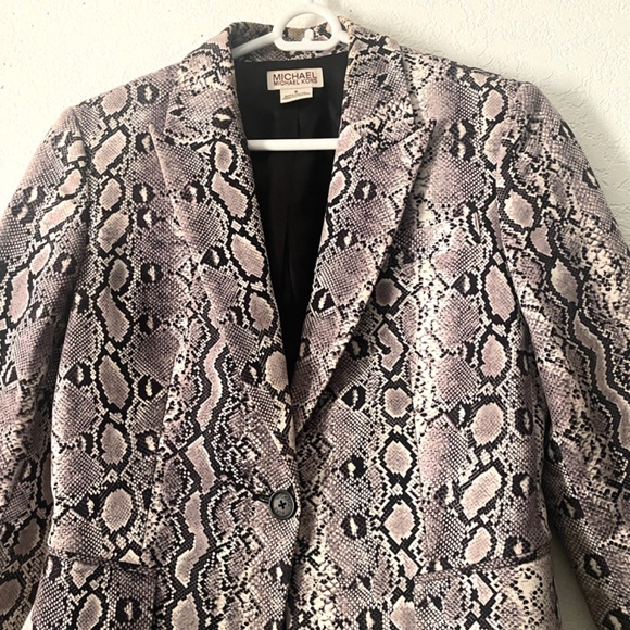 MICHAEL MICHAEL KORS SNAKESKIN ONE BUTTON BLAZER SZ6 - Picture 7 of 8